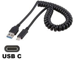 OneOne 0,4m USB C spiraal kabel. Sterke laadkabel voor de auto. Oplaadkabel snoer past op DJI Mavic 2 Pro, 2 Zoom, Action 2, Ronin 2, Ronin S, SC, OM 4, OM4SE, OM5