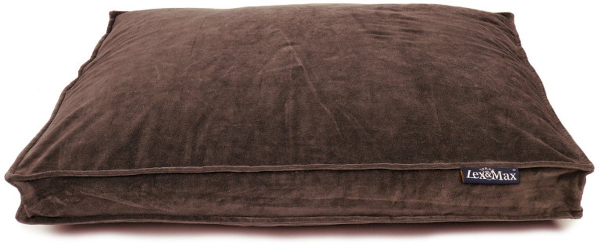Lex & Max Royal Velvet - Orthopedisch - Hondenkussen - Boxbed - 75x50cm - Bruin