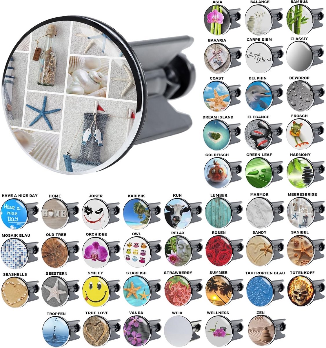 Stijlvolle Wastafel Stopper met Zeebries Motief - Universeel & Waterdicht