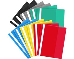 Kleurige A4 Snelhechtmappen Set met Tekstveld - Transparante Softcover Maps voor School en Kantoor