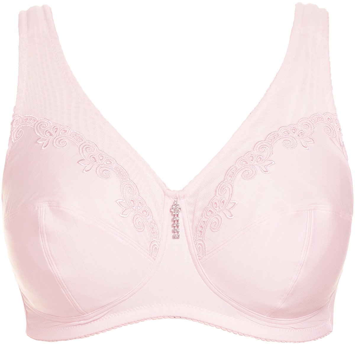 Ulla Popken Dames - Ontlastingsbeha zonder beugel strasshanger - Roze