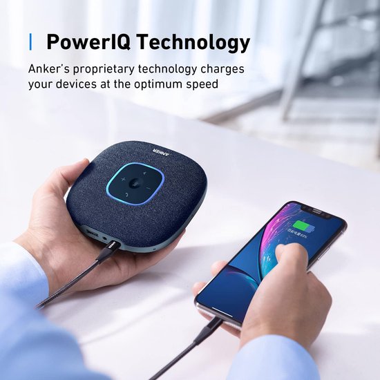 Anker PowerConf S3 Bluetooth Conference Speaker, 6 Built-in Microphones, Improved Sound Recording, 24 Hours Talk Time, Soundcore App Control, Bluetooth 5, USB-C, Ideal for Home Office van Anker — afbeelding 4