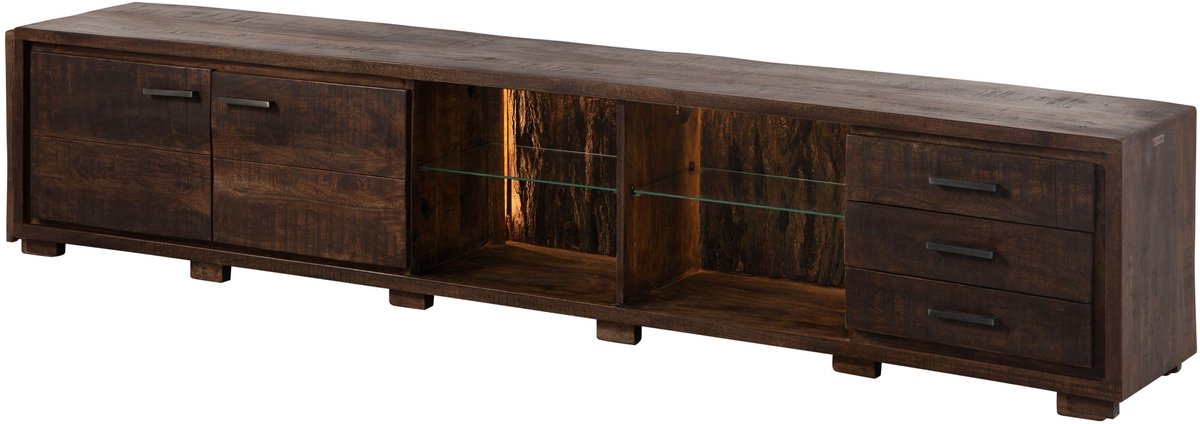 MASSIVMOEBEL24.DE TV-meubel BARK #216 donkerbruin 235 x 47 x 40 cm