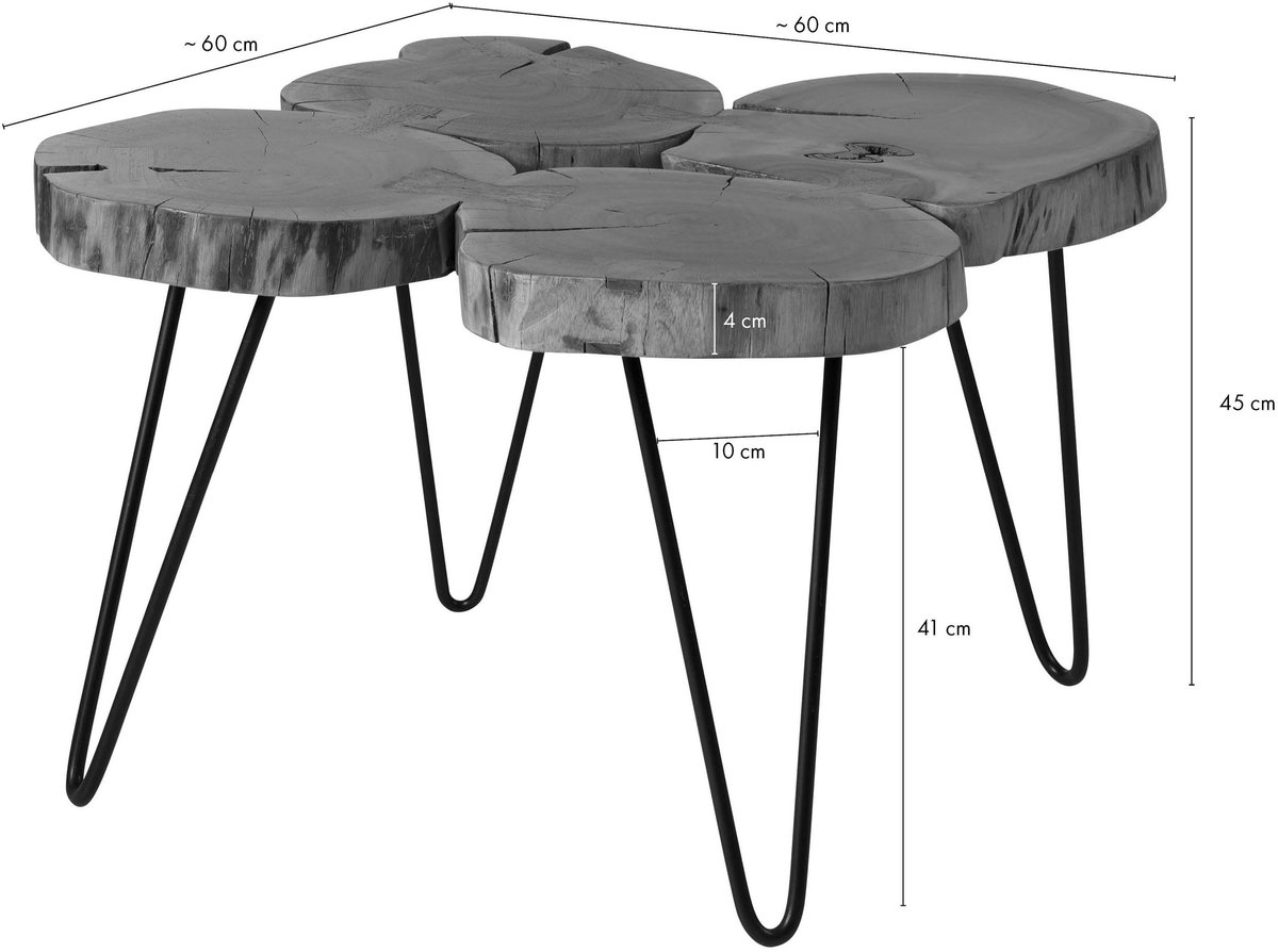 MASSIVMOEBEL24 .DE LOUNGE COLLECTION #24 salontafel blank gelakt massief hout acacia 60x60x45 cm