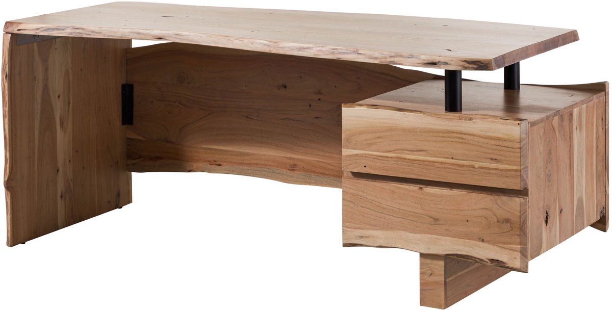 MASSIVMOEBEL24.DE bureau PURE ACACIA #151 natuur 190x70x76 cm (BxTxH)