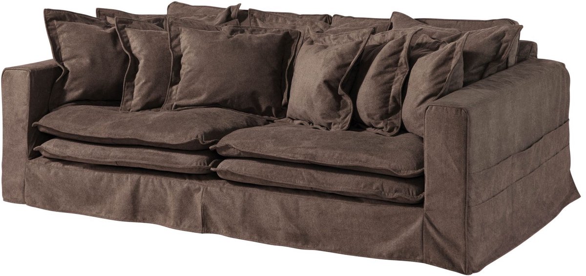MASSIVMOEBEL24.DE bank met hoezen SOFAS taupe 236 x 76 x 138 cm