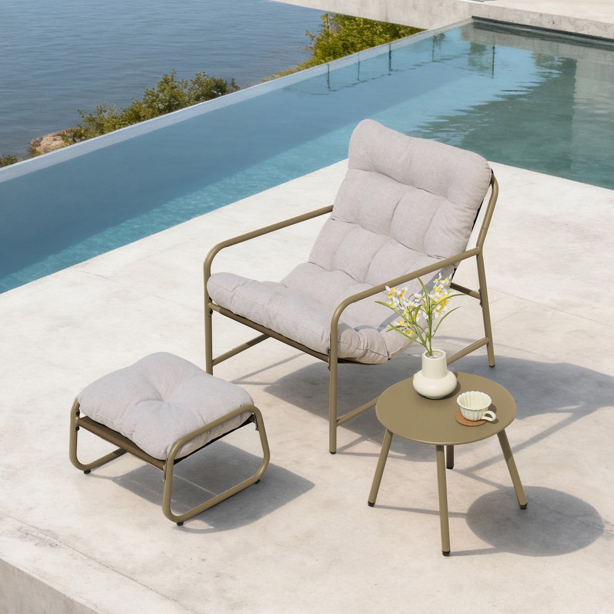 Tuinmeubelset Trerdfjoa 3-delig tuinset beige en grijs [en.casa]