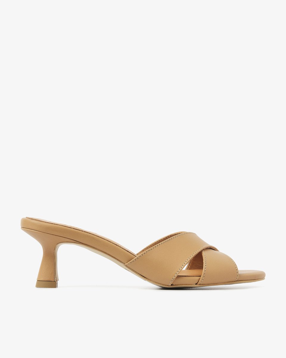 VIA VAI Lily Celia Sandalen Dames - Leer - Beige - Maat 40