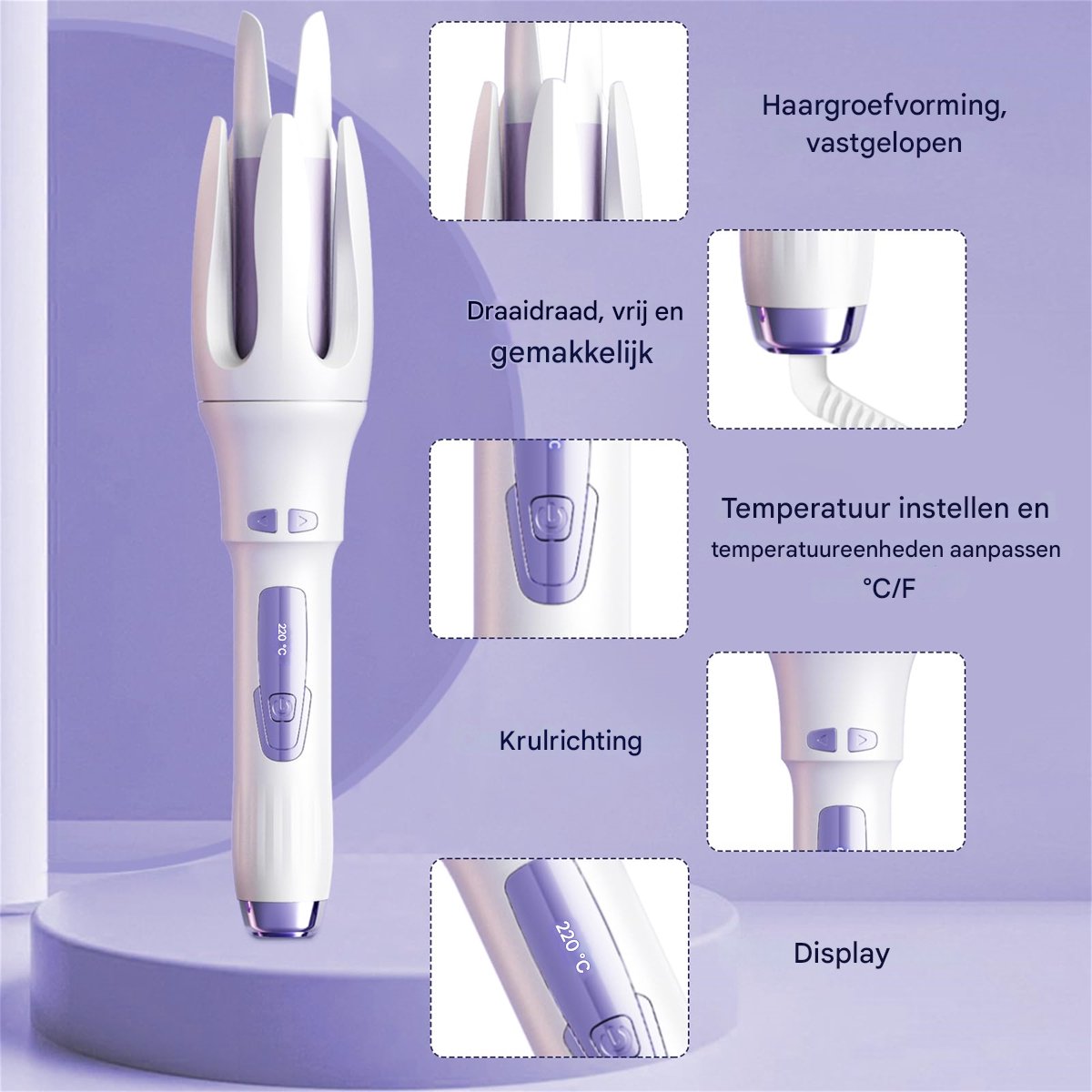 BYTEBAZAAR Automatische Krultang 32mm met LCD Scherm - afbeelding 2