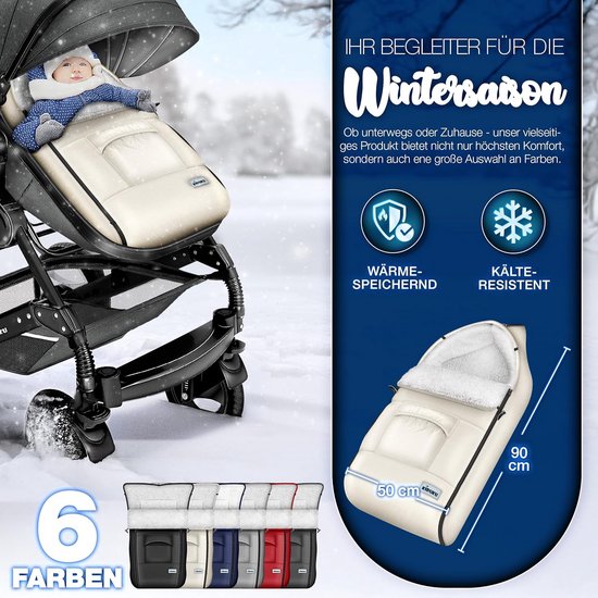 Wintervoetenzak voor kinderwagen en buggy - Wasbare babyvoetenzak met ritssluiting en tas — afbeelding 2