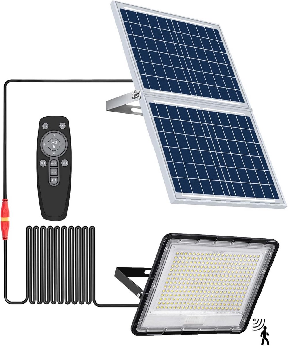 500W Zonne-energie Straatlantaarn met Afstandsbediening - Krachtige Buitenlamp voor Tuin en Binnenplaats