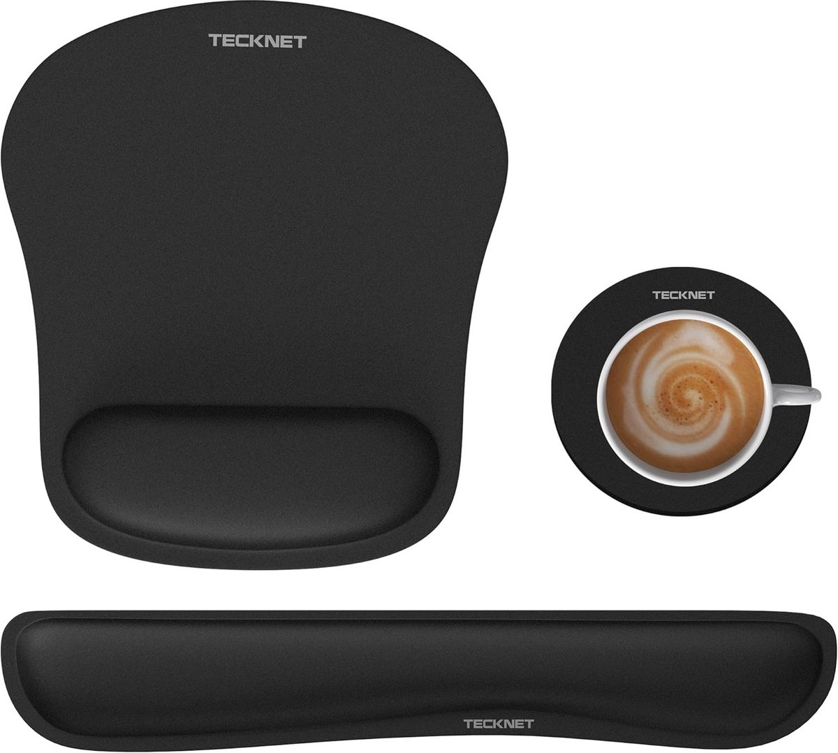 Ergonomische Muismat met Geheugenschuim en Antislip Basis voor Comfortabel Typen