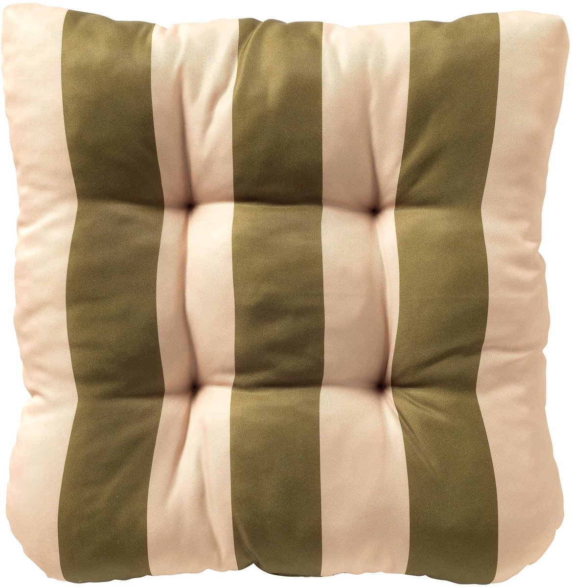 APRIL - stoelkussen 45x45 cm - gestreept - Olive Branch - groen, beige
