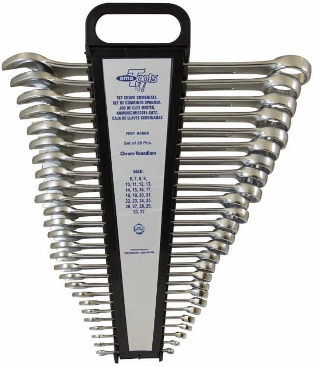 Ringsteeksleutelset 26 stuks chroom vanadium