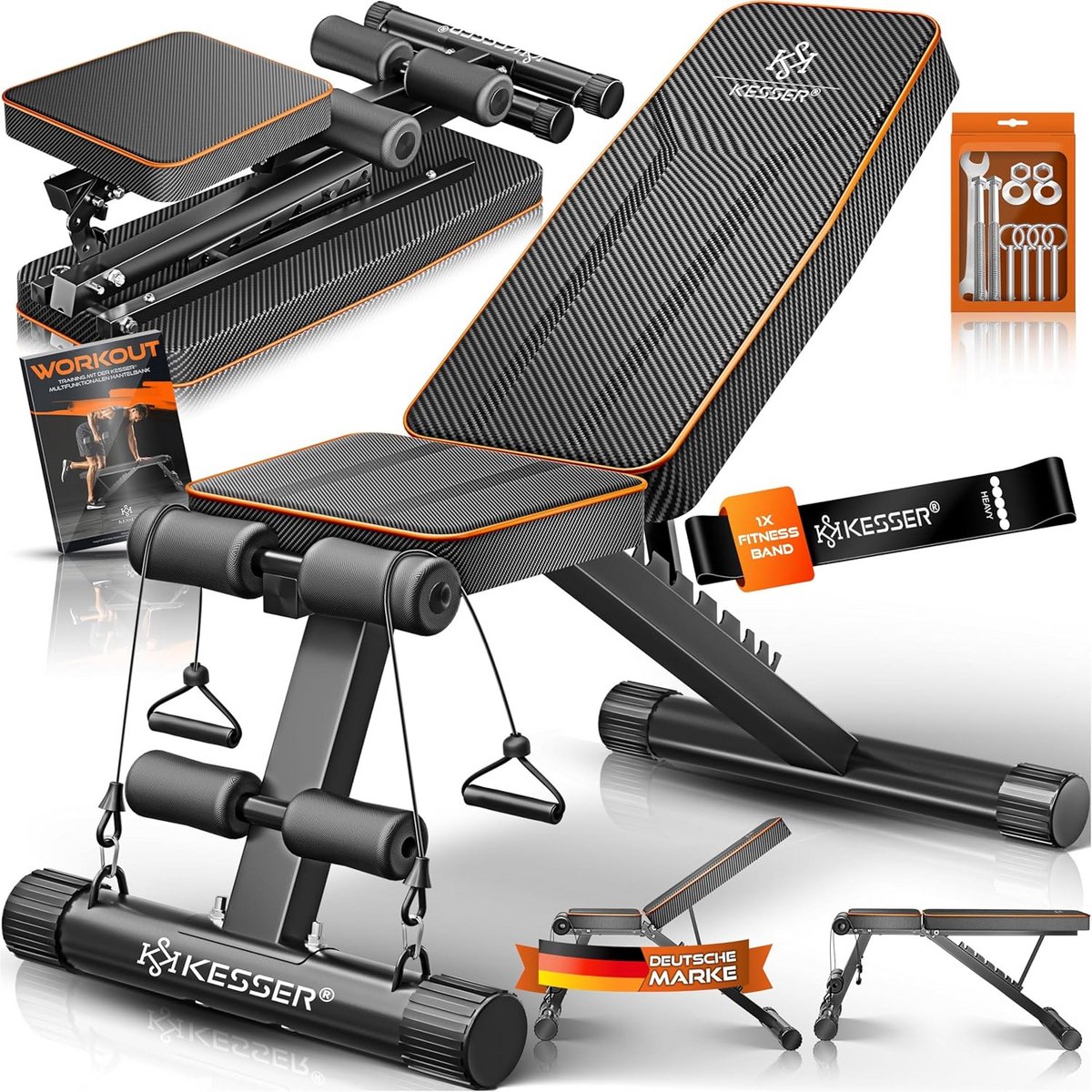 Inklapbare Multifunctionele Halterbank voor Thuisgym - 500 kg Belastbaarheid - Verstelbare Bank voor Full-Body Training