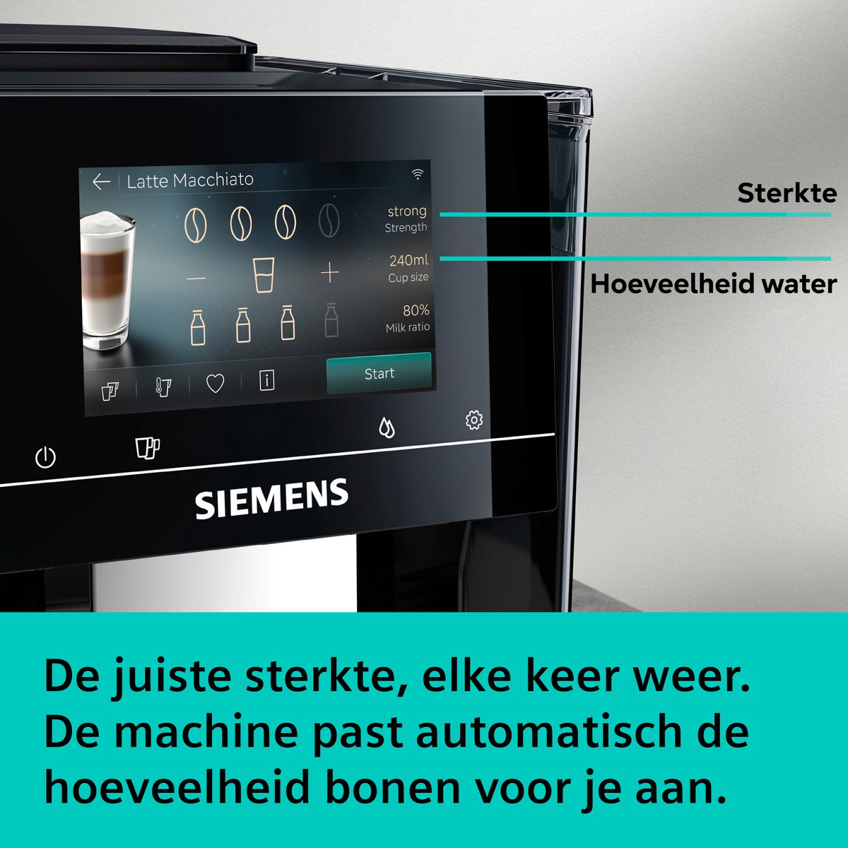Siemens EQ700 iAroma TP723E09 - Volautomatische espressomachine - Piano zwart — afbeelding 2