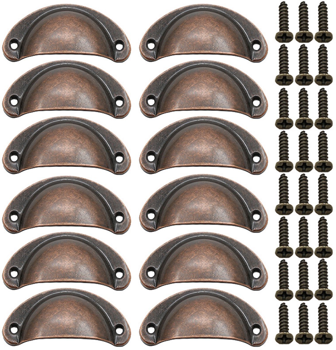 Oneay Set van 12 meubelgrepen met schroeven, ideaal voor ladekasten, kledingkasten, kaptafels en dressoirs.