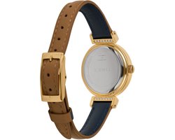 Timex Trend Quartz Analoog Horloge Bruin Kast Gemaakt Van 100% Legering En Een Band Van 100% Leer 27 TW2W49000AJ, TW2W618006I, TW2W621006I