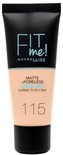 Maybelline Fit Me Matte + Poreless foundation, 115 Ivory.