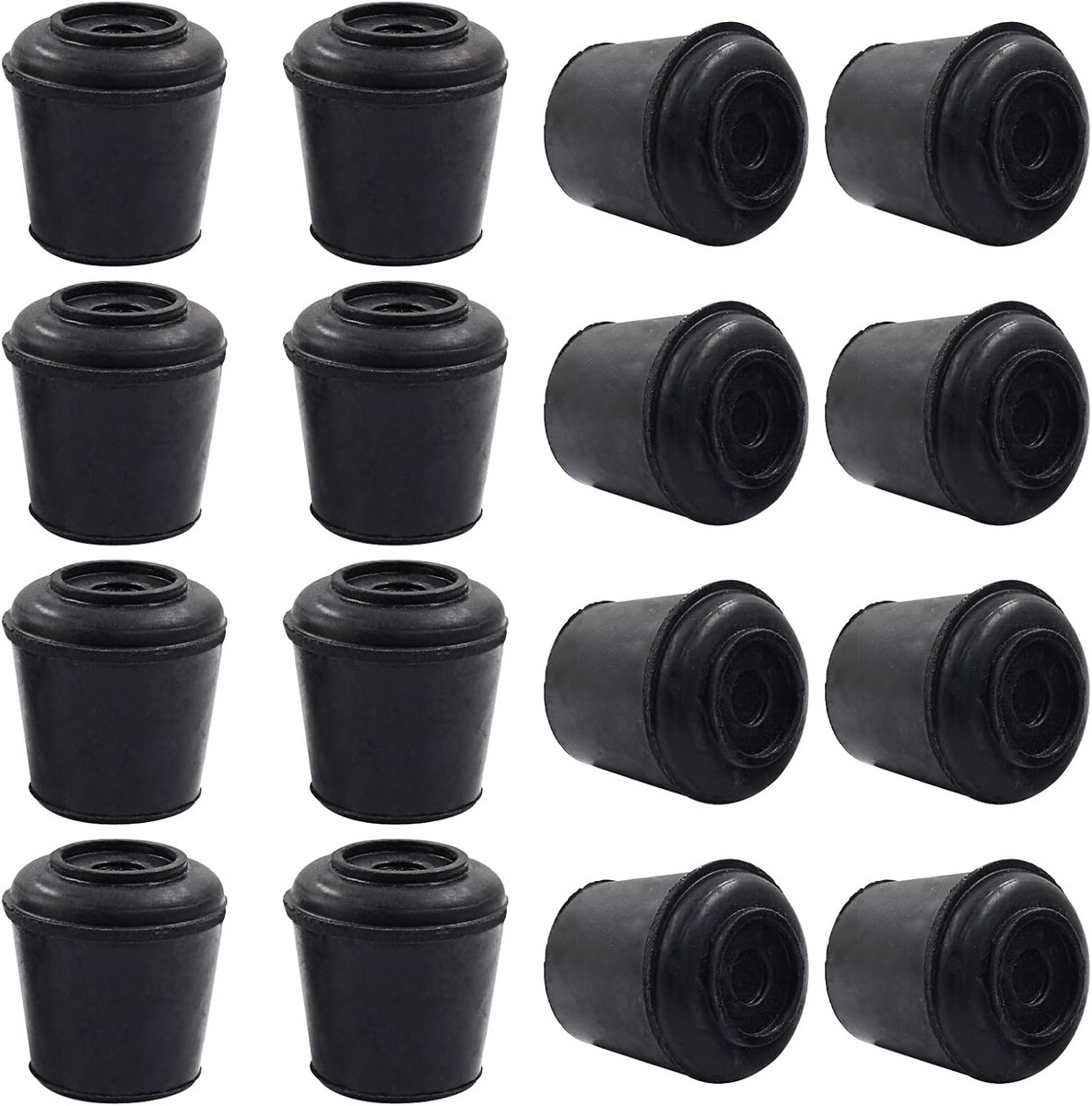 16x Ronde Antislip Stoelpootdoppen - Rubberen Vloerbeschermers voor Meubels (15-16 mm)