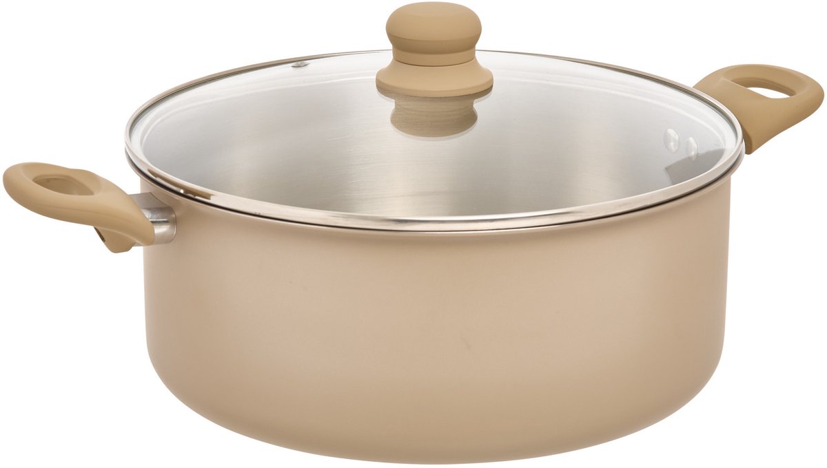 5Five kookpan Paris - D28 cm - RVS - aluminium - beige/zilver - pannen - alle warmtebronnen