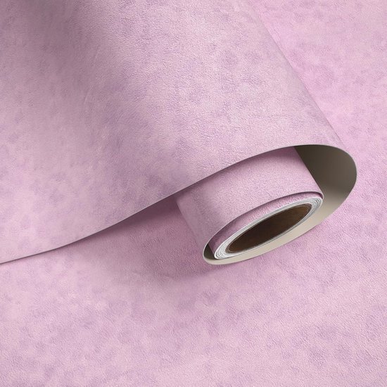 Rol zelfklevende roze fluwelen stof met textuur.