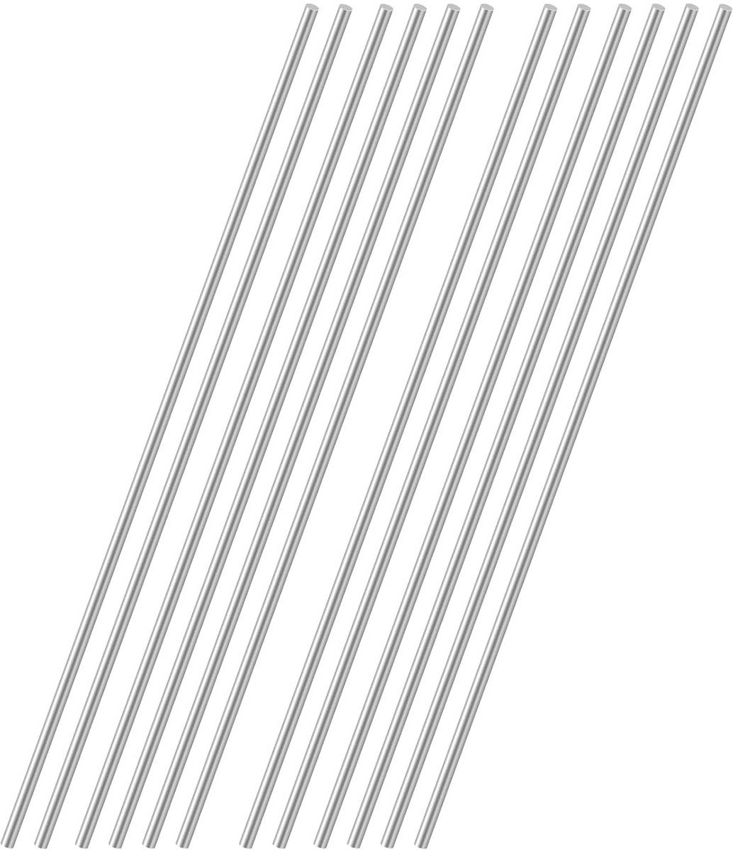 12 Stuks Roestvrijstalen Staven Rond 1.5 x 300 mm voor DIY en Modelbouw