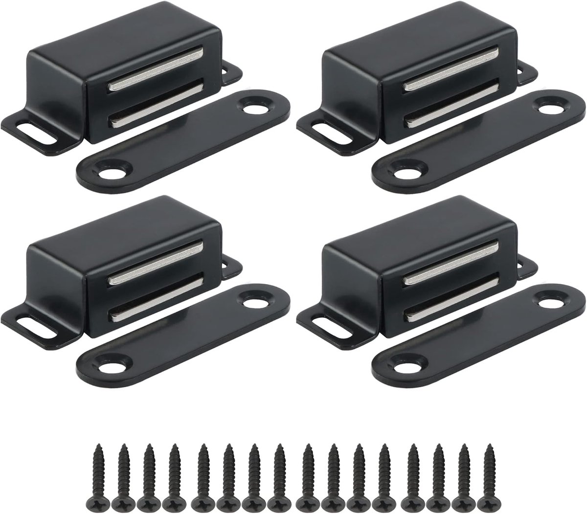 Deurmagneet - Magneetsluiting voor Kast en Deur - Magneetsnapper - Deursluiter - Deurvanger - 4 Stuks - zwart - van Imperatoris