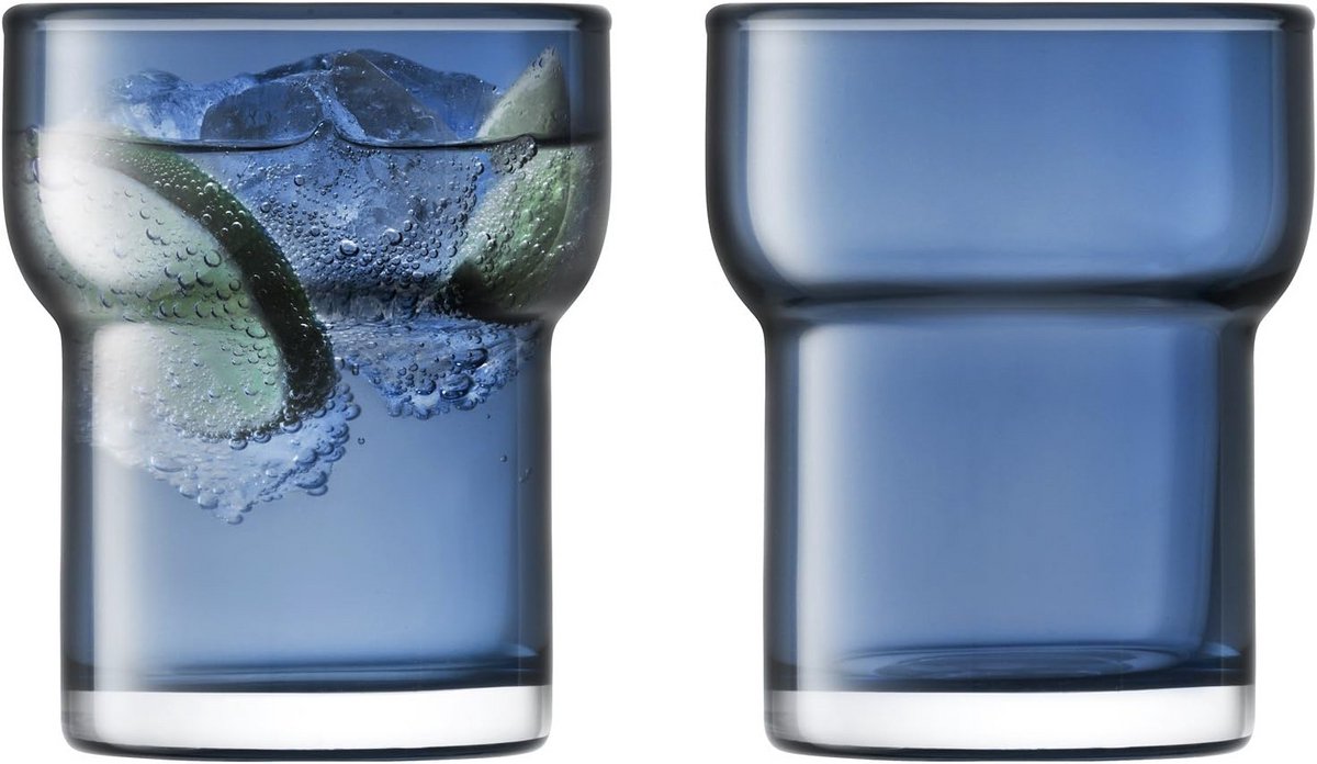 Set van 2 Safierblauwe Drinkglazen 300 ml - Mondgeblazen Tumblers