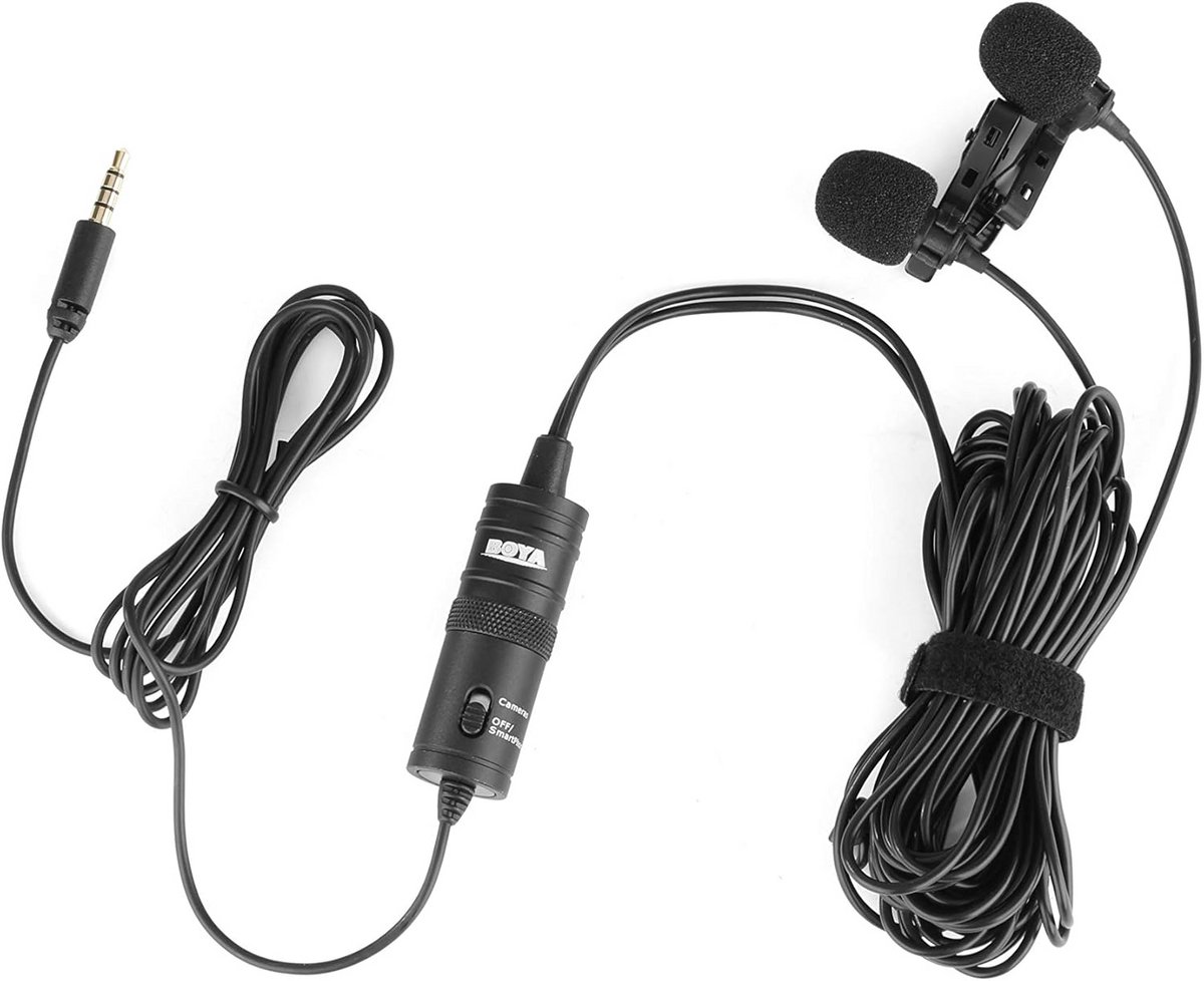 Dubbele Lavalier Microfoon voor Interviews, Vloggen en Podcasts - Geschikt voor Camera en Smartphone