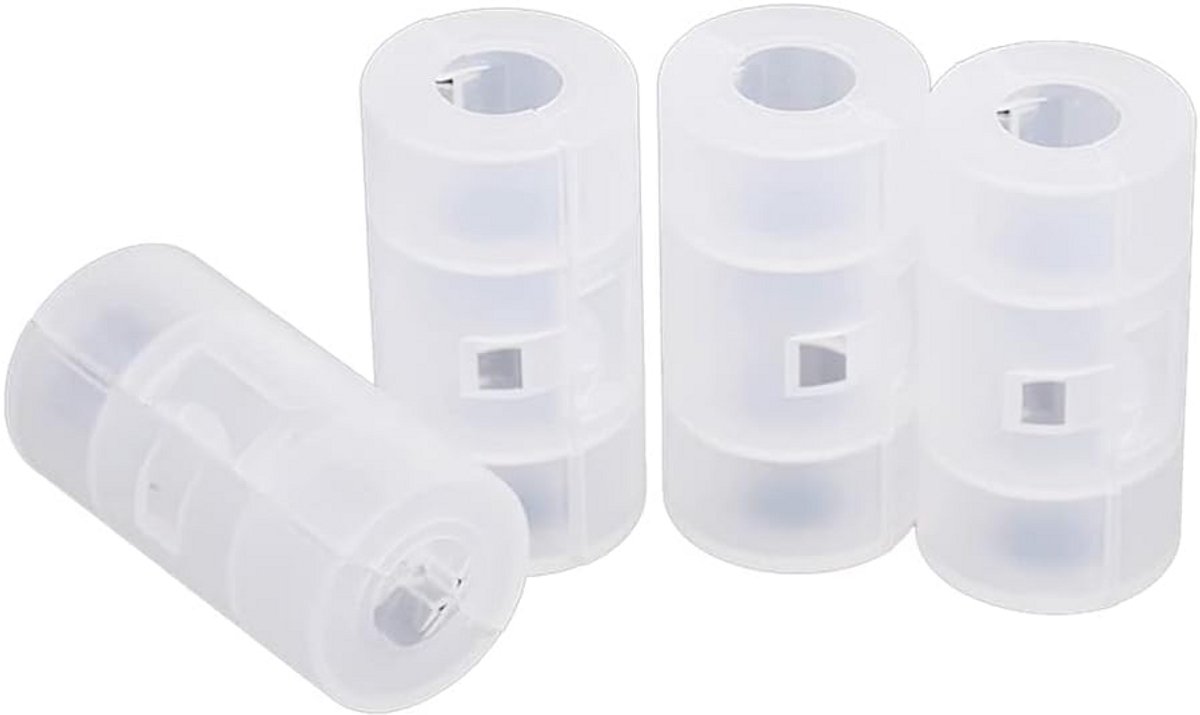 Set van 4 AA naar C Batterij Adapters Omvormers met Opbergdoos