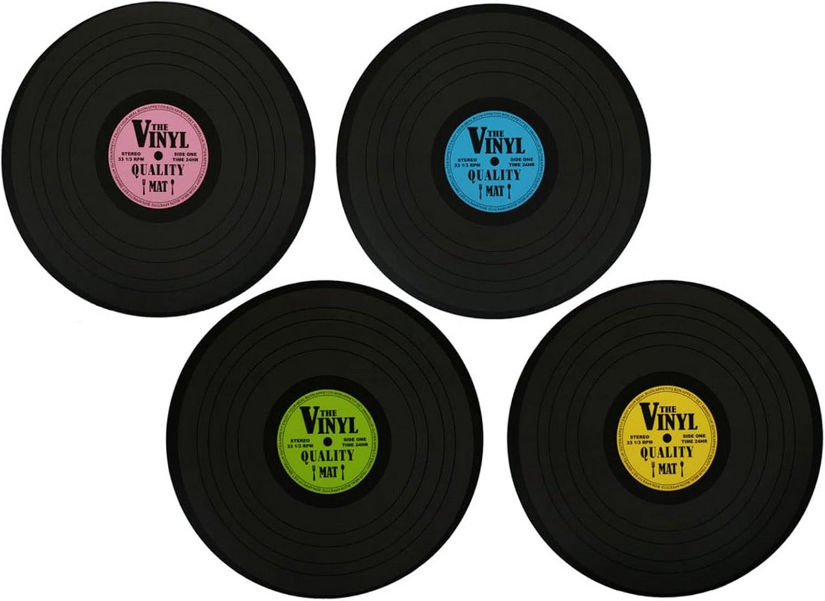 Ronde Vinyl Placemats Set van 4 - Ø 39 cm Tafelonderzetters Voor Decoratie
