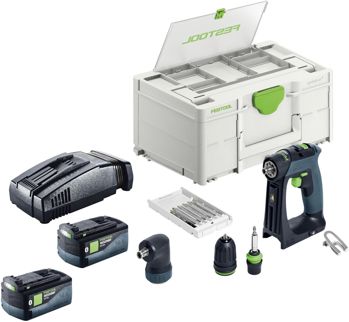 Festool CXS 18-Basic-Set accuboormachine 18 V 40 Nm borstelloos + 2x accu 5,0 Ah + snellader + Systainer