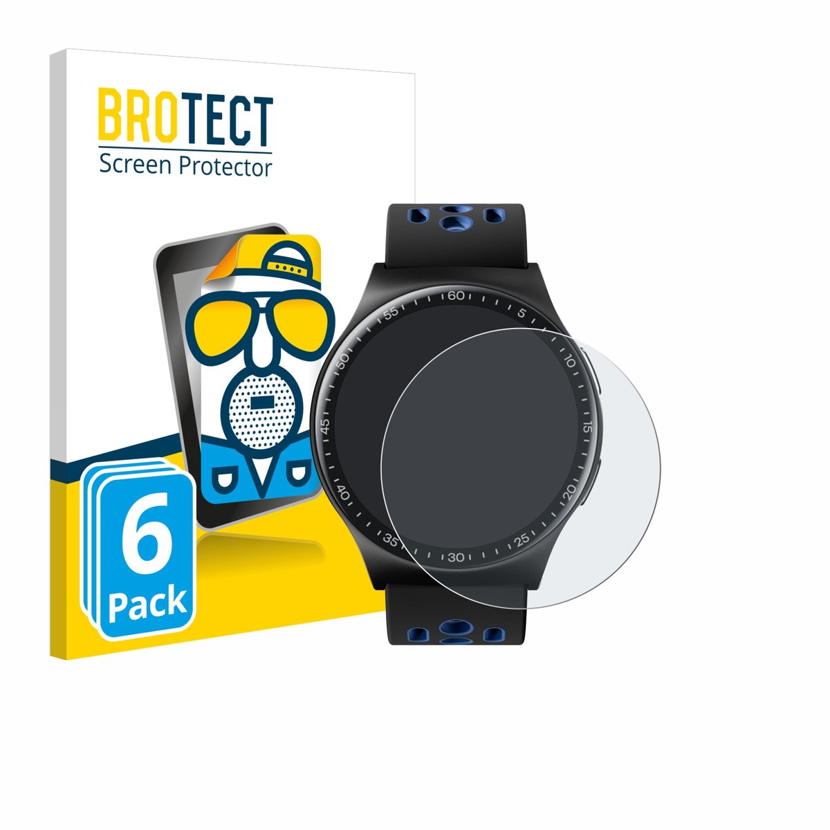 BROTECT - Screenprotector voor Reebok Pulse Smartwatch - Folie Beschermfolie matte 6 Stuks