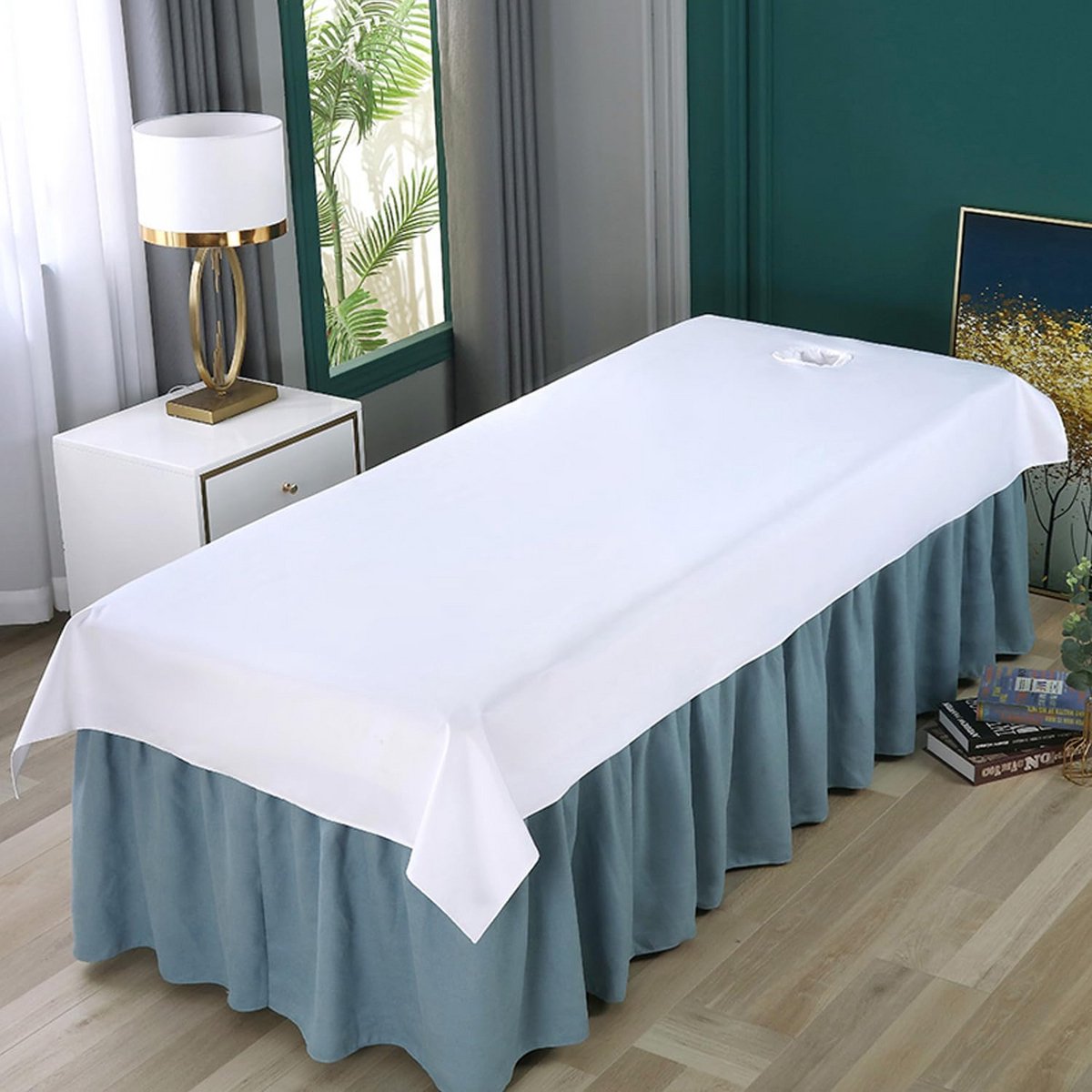 Waterdichte en Oliebestendige Massage Tafel Beschermhoes met Gezichtsuitsparing - Wasbaar