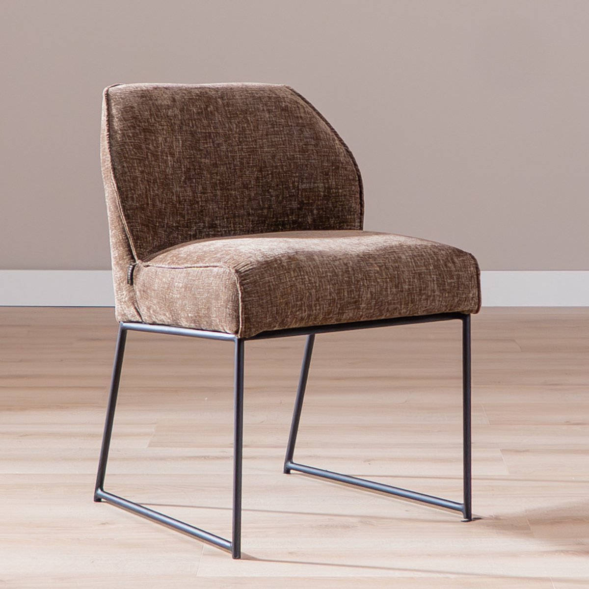 Bronx71® Eetkamerstoel Momo chenille mocha - stoel