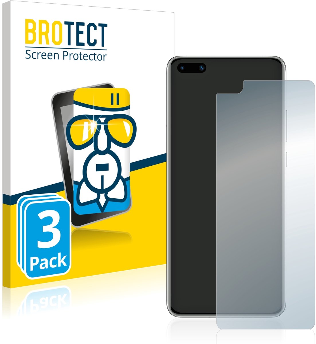 Screenprotector 3 Stuks voor Huawei P40 Beschermglas transparant
