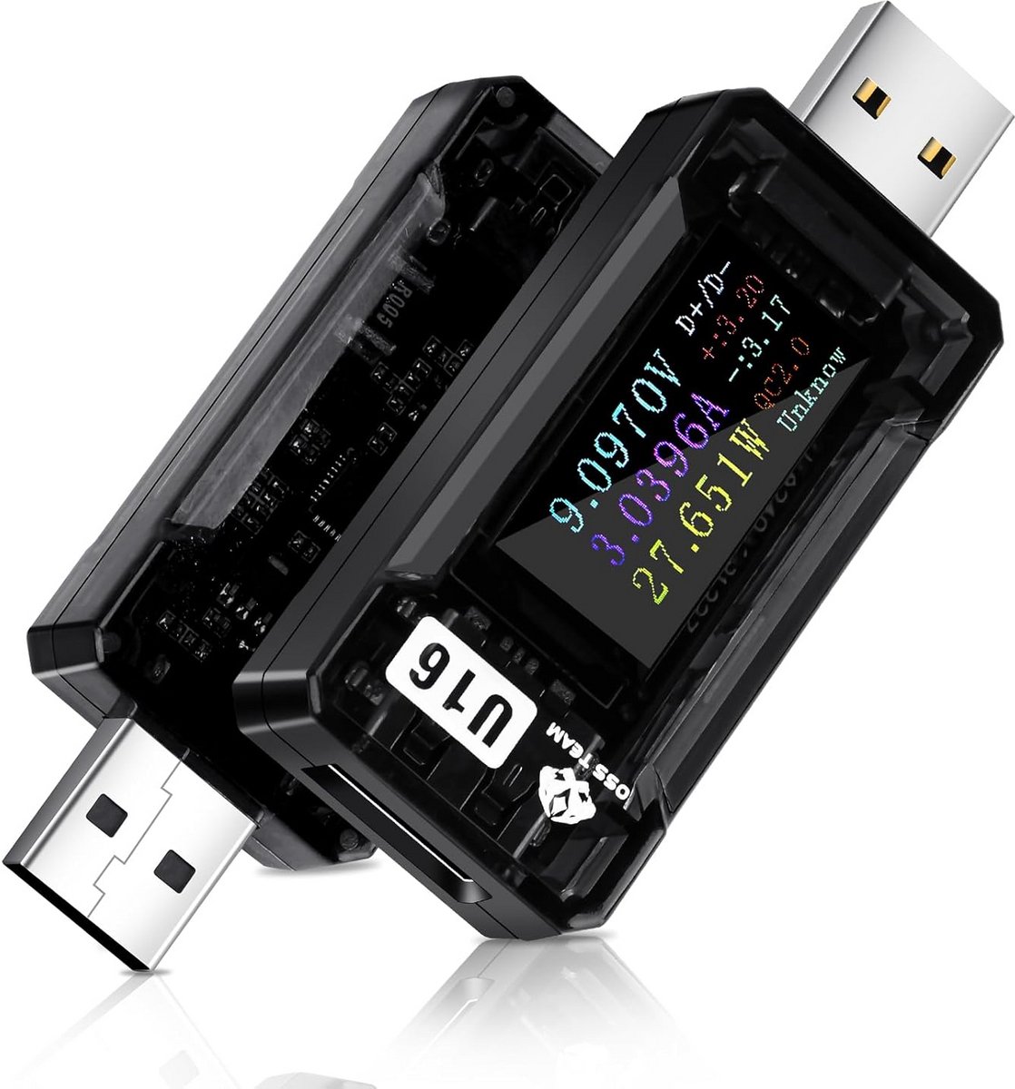 USB Meetapparaat met Kleurenscherm voor Spanning, Stroom en Capaciteit