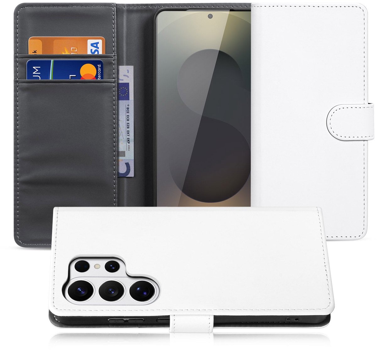 Book Case Hoesje Samsung Galaxy S26 Ultra Wit met Pasjeshouder