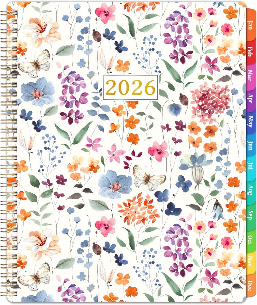 Grote Jaarplanner 2026 (A4+) - Week- en Maandoverzicht Januari t/m December met Gekleurde Tabs