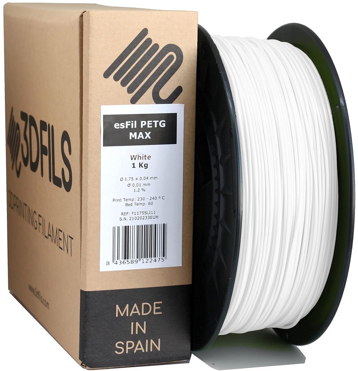 PETG Filament Wit 1.75 mm - 1 kg voor 3D Printer - Duurzaam en Laag Warping