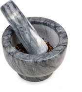 Eurocatch Marmeren Vijzel 13cm - Natuursteen Kruiden- en Specerijenmaler voor Keuken, Knoflook, Noten, Peper en Sauzen