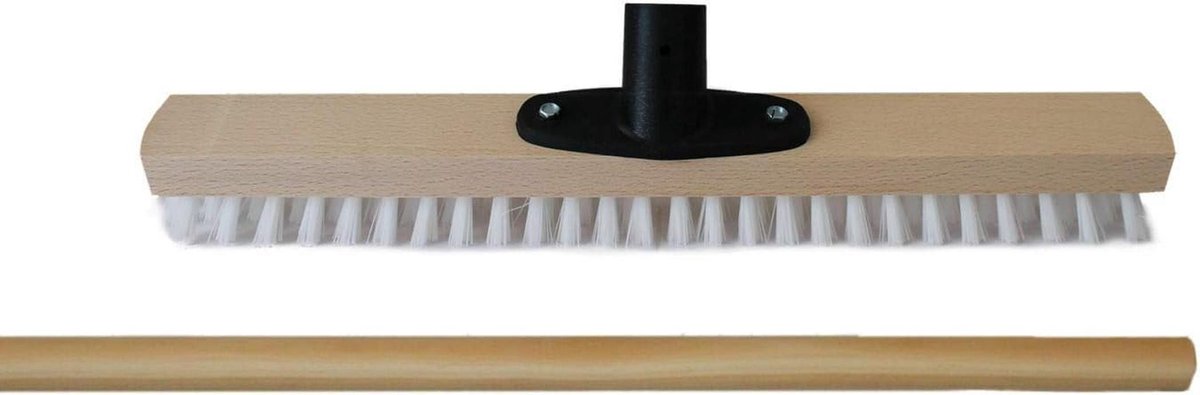 Witte Schrobber met PPN Borstel 40 cm inclusief Stalen Steelhouder
