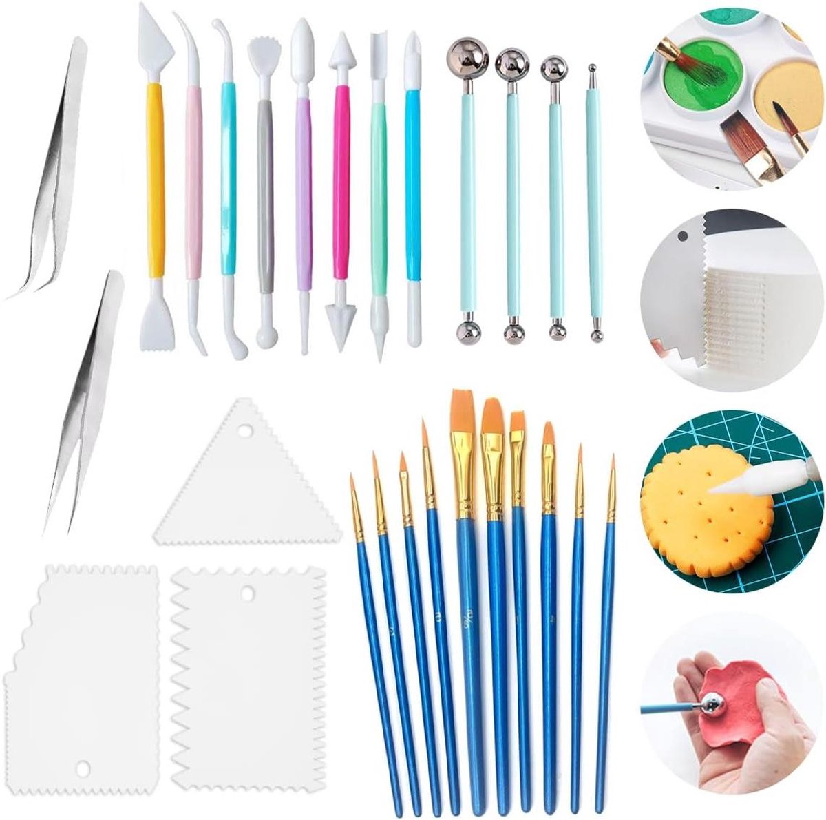 Taartversiering set met 27 stuks modellering gereedschap voor fondant, cake en klei.