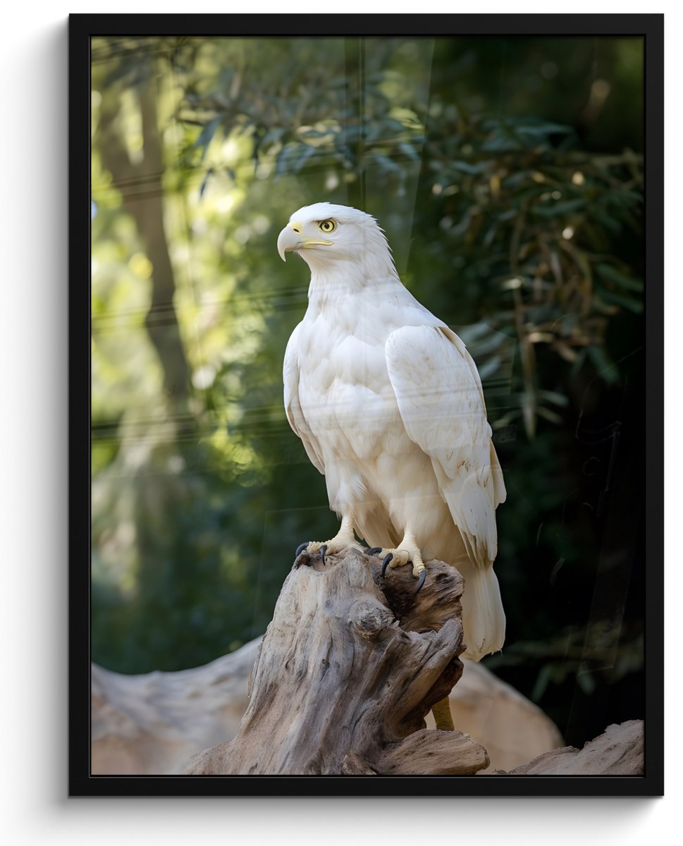 FrameYourWall Poster in lijst - Fotolijst 50x70 cm - Posters - Arend - Hout - Wit - Planten - Posterlijst zwart - Decoratie - Wanddecoratie woonkamer - Muurdecoratie slaapkamer