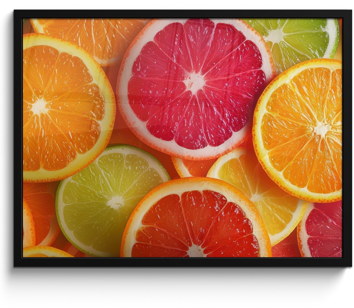 FrameYourWall Poster in lijst - Fotolijst 70x50 cm - Posters - Fruit - Kleurrijk - Close up - Posterlijst zwart - Decoratie - Wanddecoratie woonkamer - Muurdecoratie slaapkamer