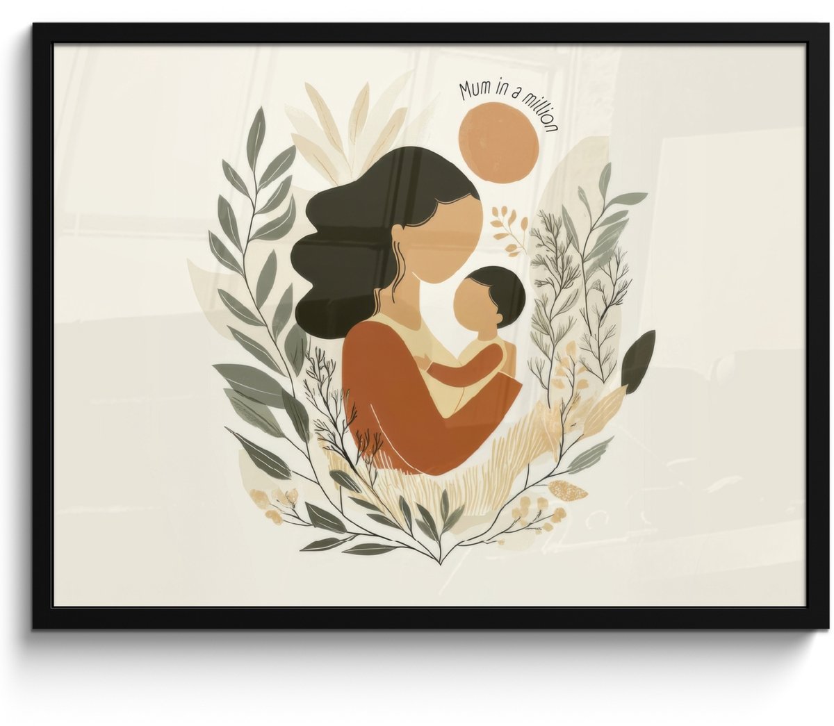 FrameYourWall Poster in lijst - Fotolijst 70x50 cm - Posters - Illustratie - Quote - Moeder - Posterlijst zwart - Decoratie - Wanddecoratie woonkamer - Muurdecoratie slaapkamer Moeder - Illustratie - Tekst