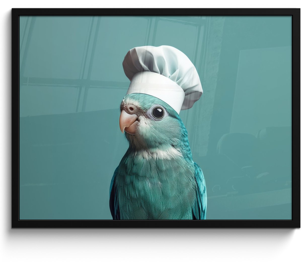 FrameYourWall Fotolijst inclusief poster - Posterlijst 70x50 cm - Posters - Parkiet - Vogel - Koksmuts - Cute - Foto in lijst - Keuken decoratie muur - Wanddecoratie accessoires - Muurdecoratie - Schilderijen Koksmuts - Parkiet