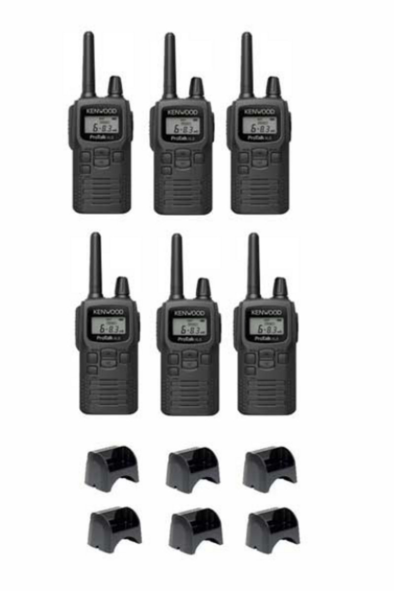 Set van 6 Kenwood PKT-300 ProTalk XLS IP52 PMR446 mini portofoons