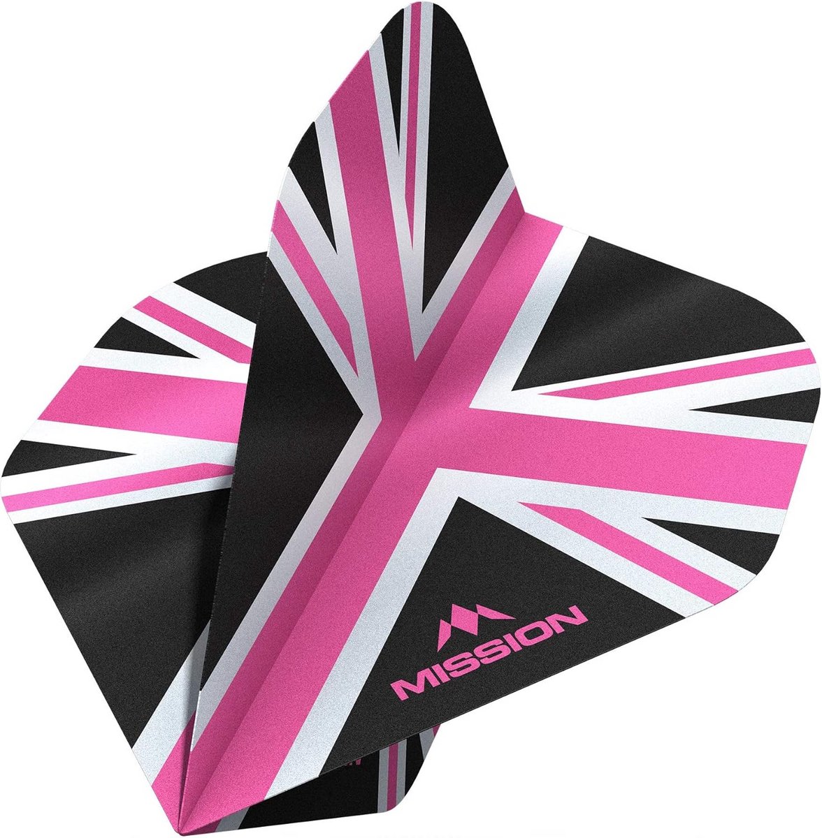 Dartpijlen Flights Standaard Vorm Union Jack 100 Micron Sterk Set van 3 Roze